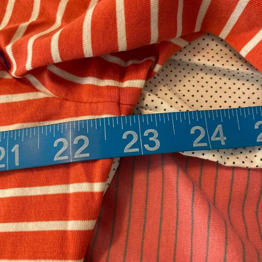 Ralph Lauren‎ Polo Shirt Mens Sz L Orange White Striped Cotton Golf Short Sleeve